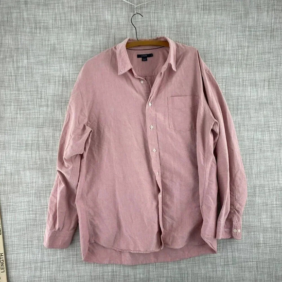 J. Crew Shirt Long Sleeve Button Down Mens Pink Red XL3654 - Picture 1 of 6